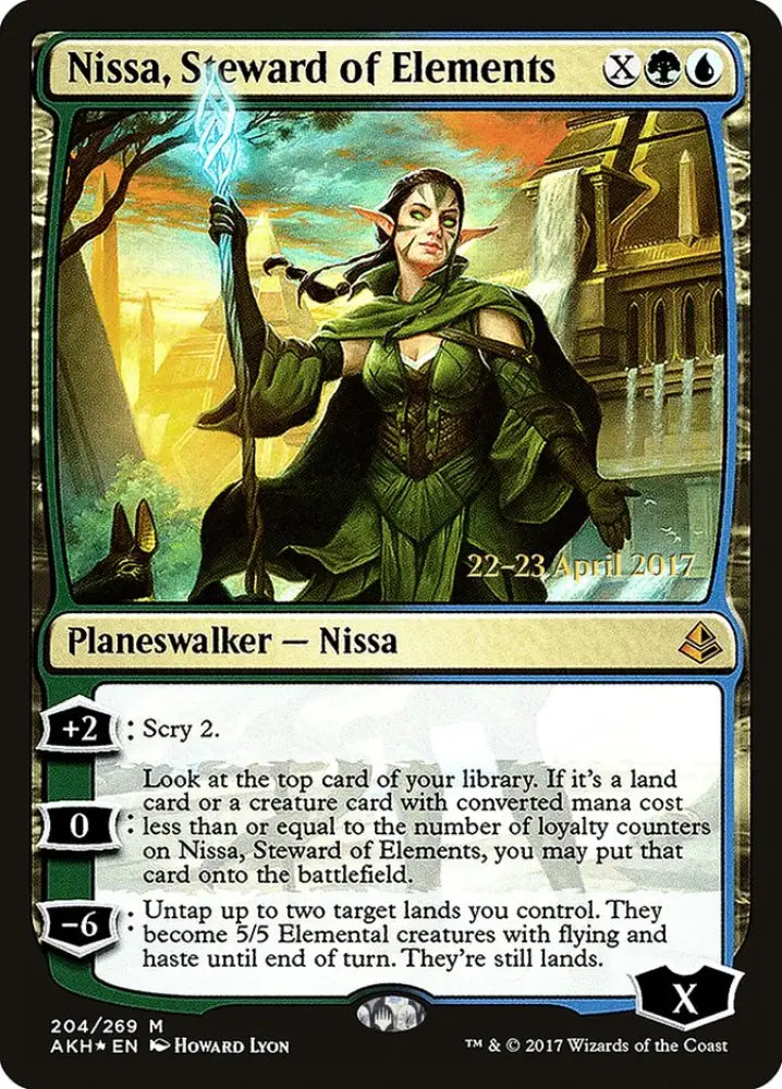 Nissa Steward of Elements [Amonkhet Prerelease Promos] - MTG Single