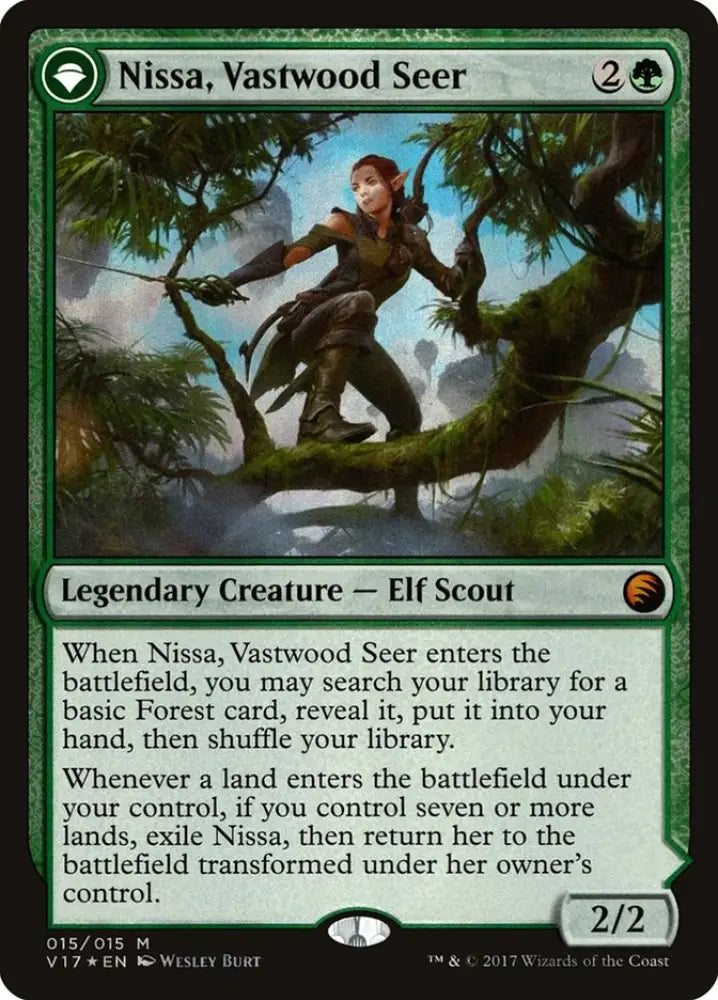Nissa Vastwood Seer // Nissa Sage Animist [From the Vault: Transform] - MTG Single