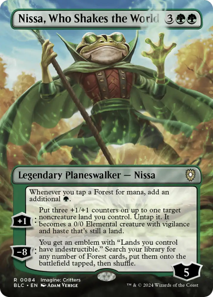 Nissa Who Shakes the World (Borderless) [Bloomburrow Commander] - MTG Single