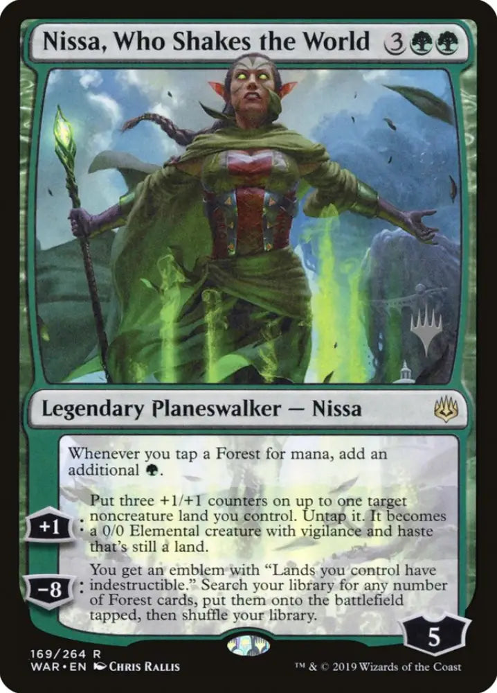 Nissa Who Shakes the World (Promo Pack) [War of the Spark Promos] - MTG Single