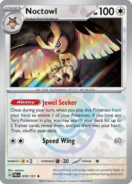 Noctowl (078/131) (Poke Ball Pattern) [Scarlet & Violet: Prismatic Evolutions] - Pokemon Single