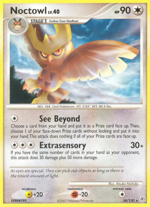 Noctowl (34/130) [Diamond & Pearl: Base Set] - Pokemon Single