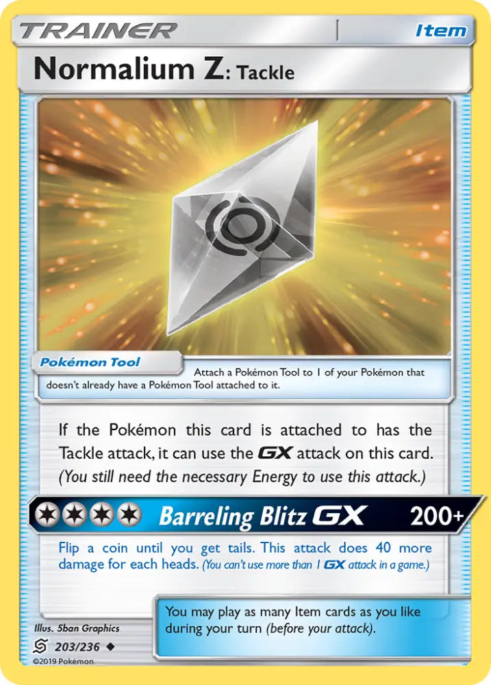 Normalium Z: Tackle (203/236) [Sun & Moon: Unified Minds] - Pokemon Single