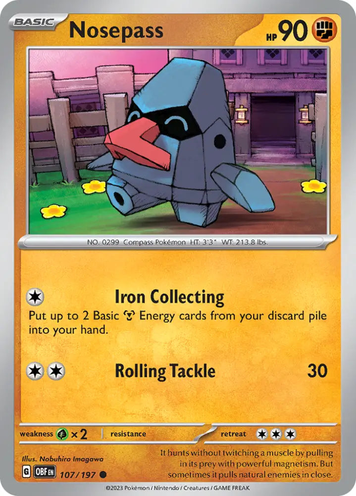 Nosepass (107/197) [Scarlet & Violet: Obsidian Flames] - Pokemon Single