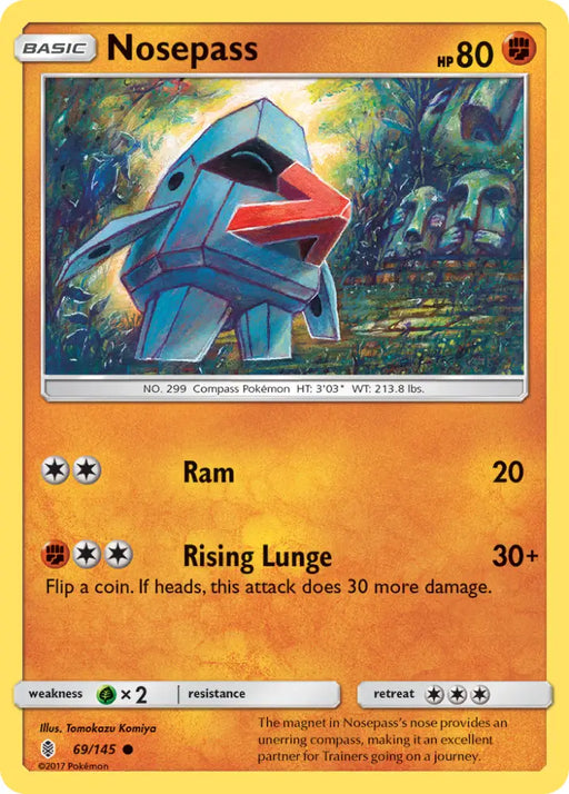 Nosepass (69/145) [Sun & Moon: Guardians Rising] - Pokemon Single