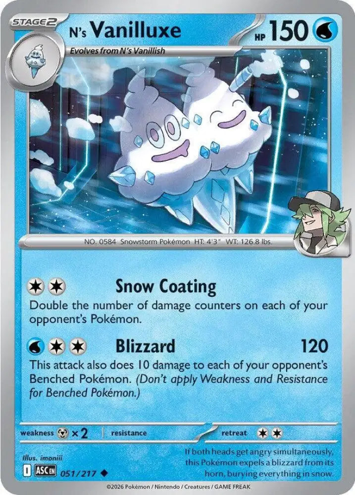 N's Vanilluxe (051/217) [ME: Ascended Heroes]