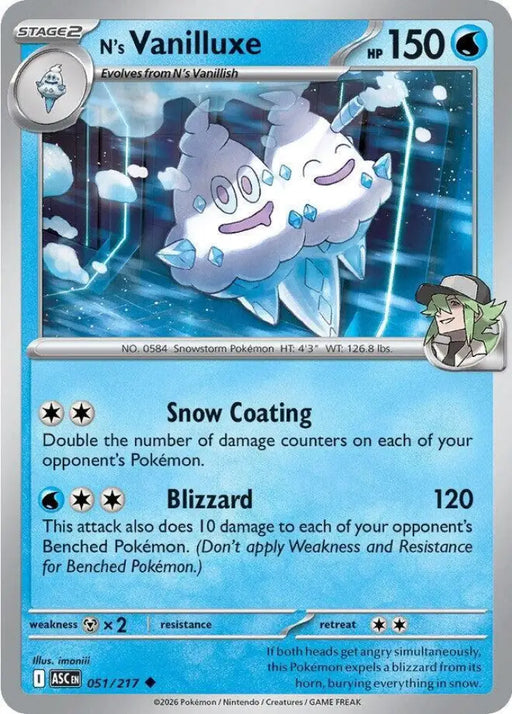 N's Vanilluxe (051/217) [ME: Ascended Heroes]