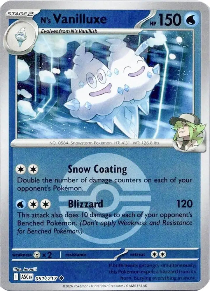 N's Vanilluxe (Poke Ball) (051/217) [ME: Ascended Heroes]