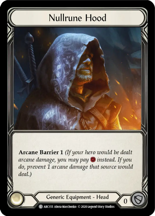 Nullrune Hood [Arcane Rising Unlimited] Unlimited Rainbow Foil - Flesh And Blood Single