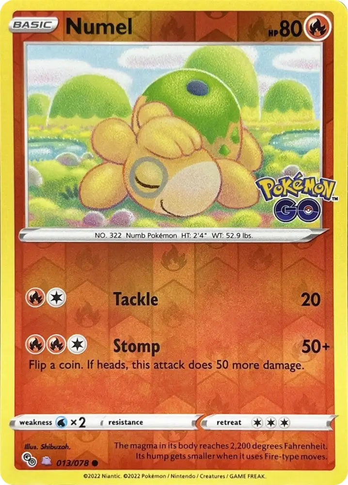 Numel (013/078) (Peelable Ditto) [Pokémon GO] - Pokemon Single