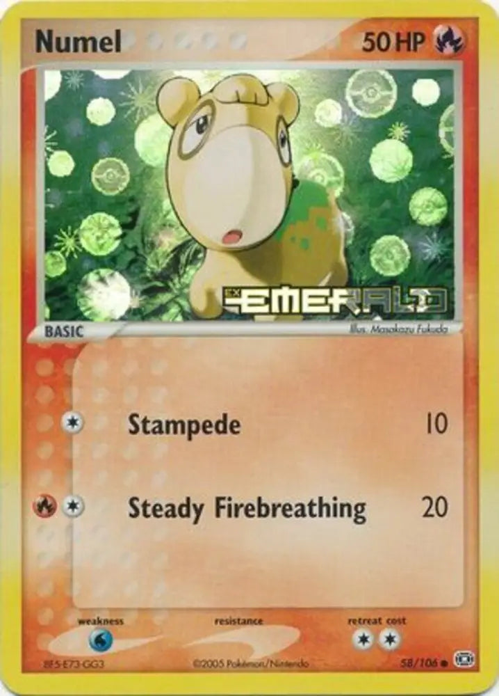 Numel (58/106) (Stamped) [EX: Emerald] - Pokemon Single