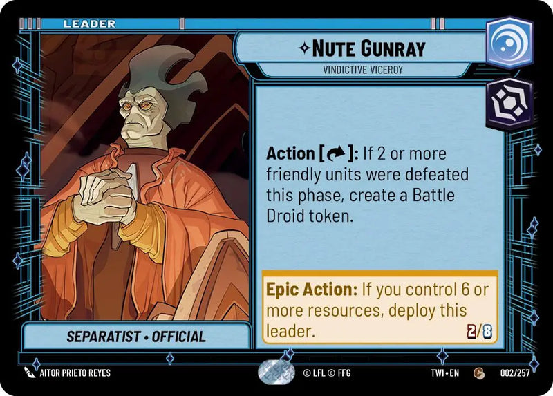 Nute Gunray - Vindictive Viceroy (002/257) [Twilight of the Republic] - Star Wars: Unlimited Single