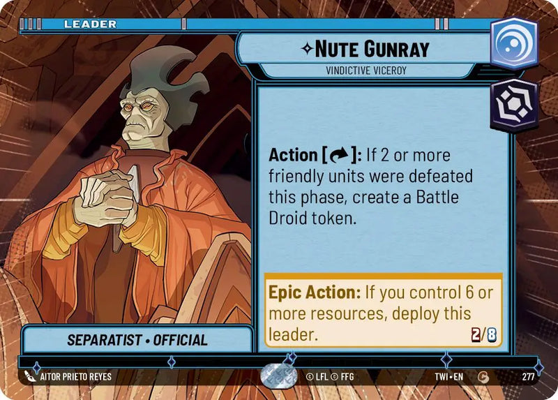 Nute Gunray - Vindictive Viceroy (Hyperspace) (277) [Twilight of the Republic] - Star Wars: Unlimited Single
