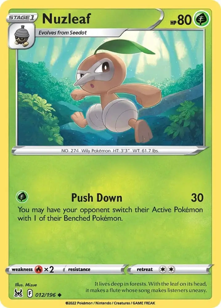 Nuzleaf (012/196) [Sword & Shield: Lost Origin] - Pokemon Single