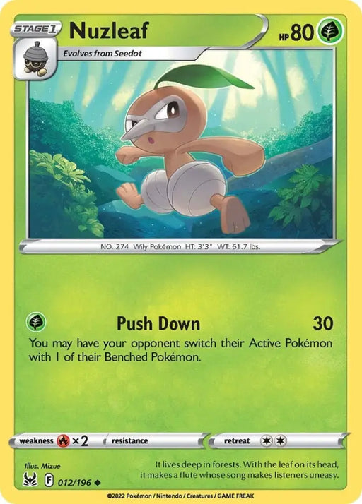 Nuzleaf (012/196) [Sword & Shield: Lost Origin] - Pokemon Single