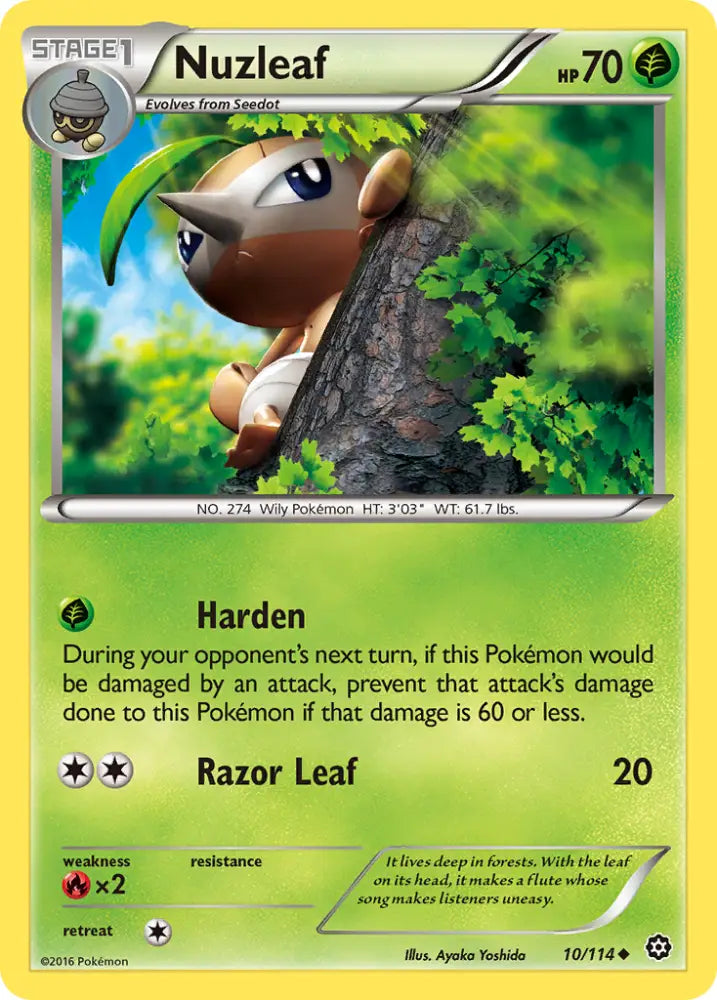 Nuzleaf (10/114) [XY: Steam Siege] - Pokemon Single