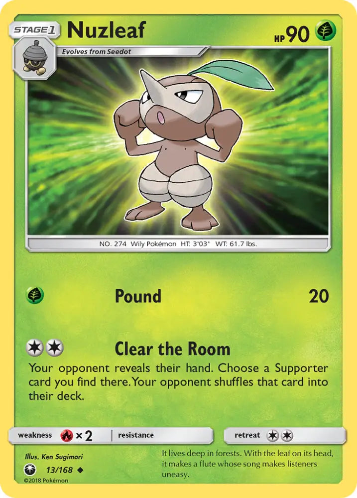 Nuzleaf (13/168) [Sun & Moon: Celestial Storm] - Pokemon Single