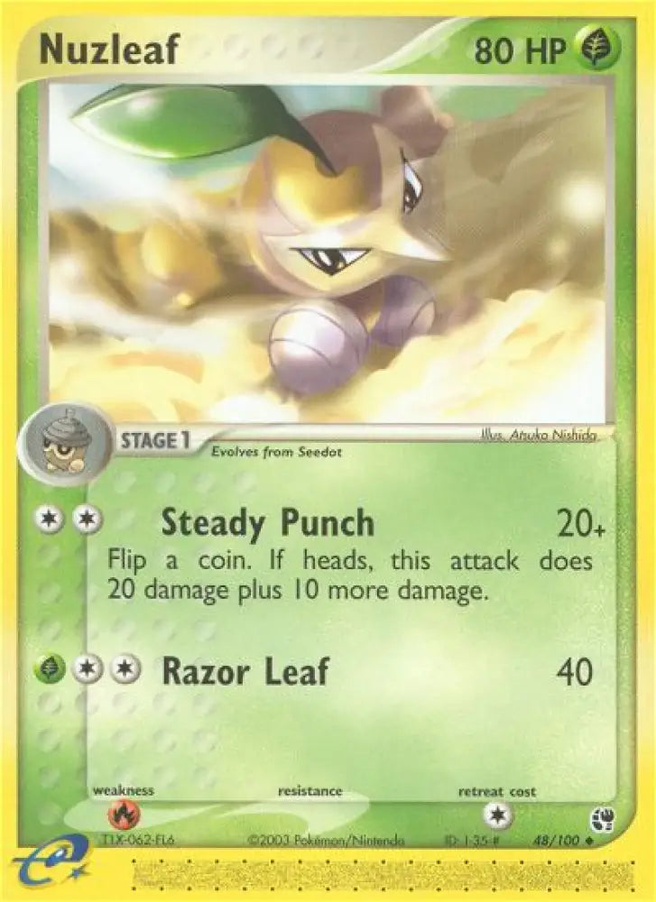 Nuzleaf (48/100) [EX: Sandstorm] - Pokemon Single