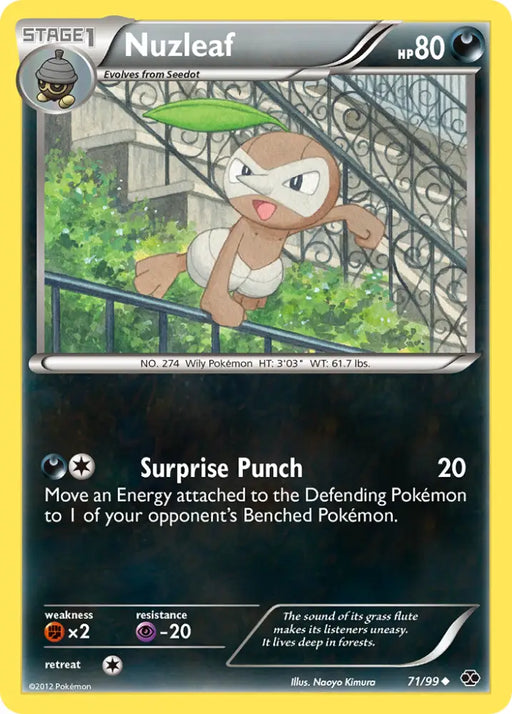 Nuzleaf (71/99) [Black & White: Next Destinies] - Pokemon Single
