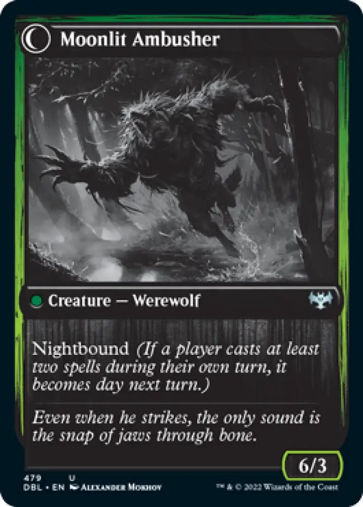 Oakshade Stalker // Moonlit Ambusher [Innistrad: Double Feature] - MTG Single