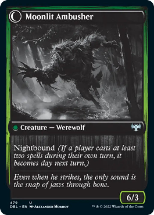 Oakshade Stalker // Moonlit Ambusher [Innistrad: Double Feature] - MTG Single
