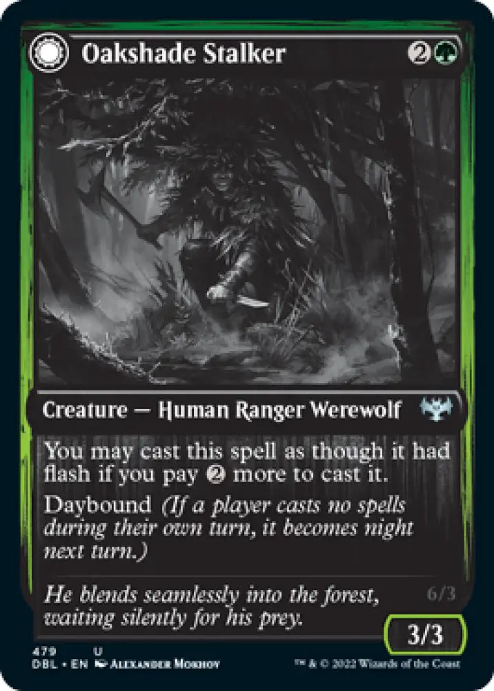Oakshade Stalker // Moonlit Ambusher [Innistrad: Double Feature] - MTG Single