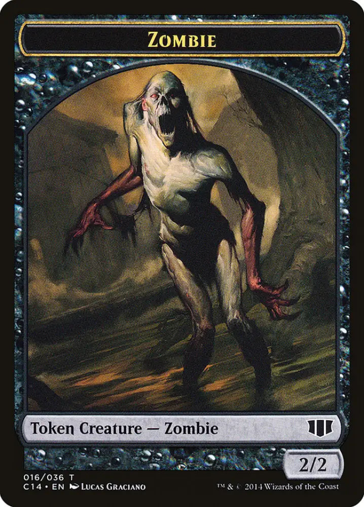 Ob Nixilis of the Black Oath Emblem // Zombie (016/036) Double-Sided Token [Commander 2014 Tokens] - MTG Single