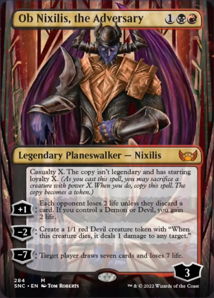 Ob Nixilis the Adversary (Borderless) [Streets of New Capenna] - MTG Single