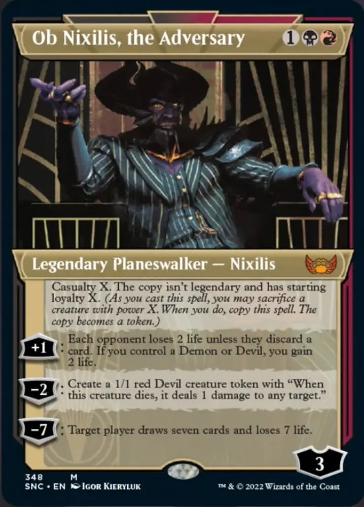 Ob Nixilis the Adversary (Showcase Art Deco) [Streets of New Capenna] - MTG Single