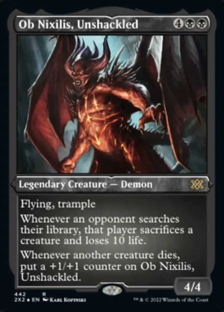 Ob Nixilis Unshackled (Foil Etched) [Double Masters 2022] - MTG Single