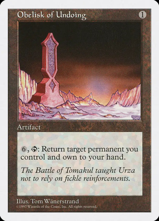 Obelisk of Undoing [Fifth Edition] - MTG Single