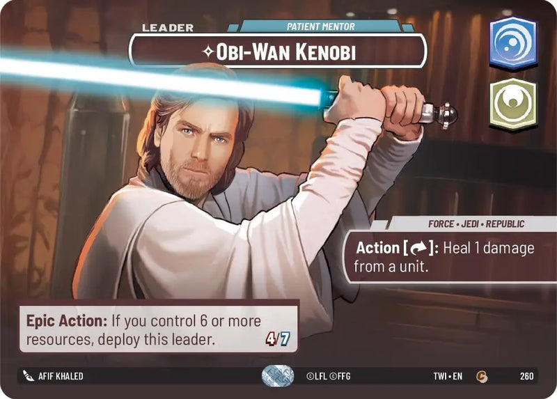 Obi-Wan Kenobi - Patient Mentor (Showcase) (260) [Twilight of the Republic] - Star Wars: Unlimited Single