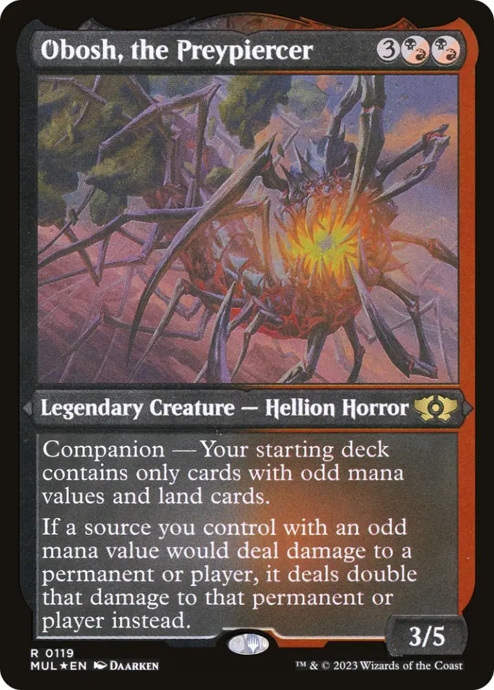 Obosh the Preypiercer (Foil Etched) [Multiverse Legends] - MTG Single