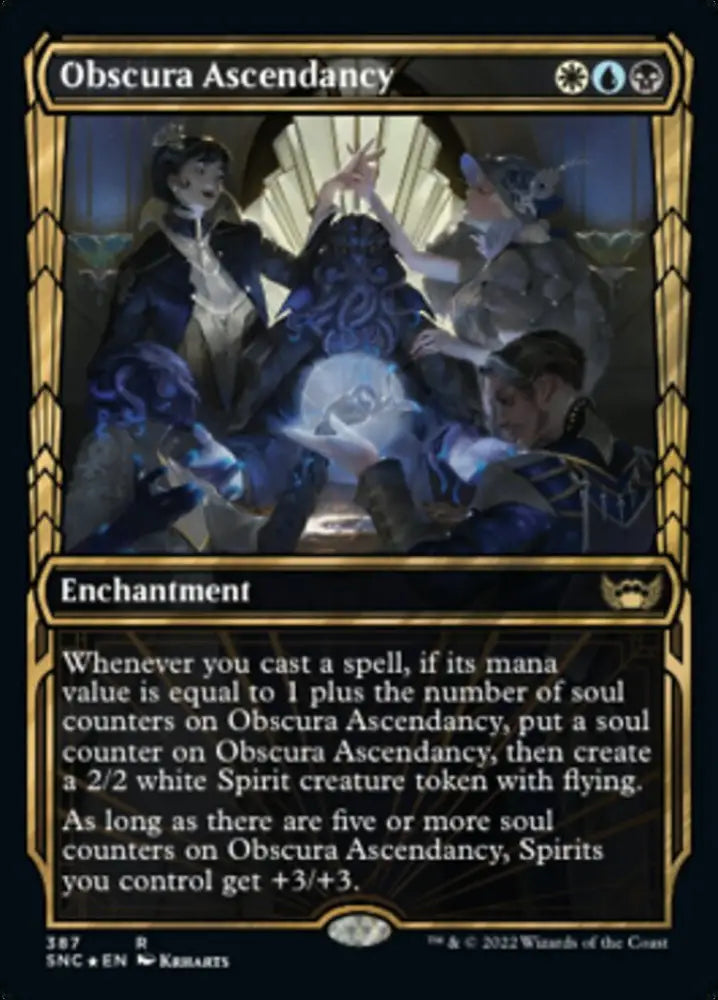 Obscura Ascendancy (Showcase Golden Age Gilded Foil) [Streets of New Capenna] - MTG Single