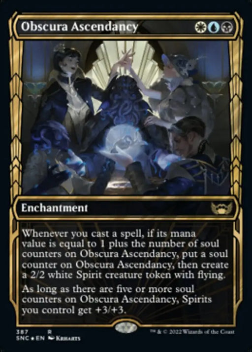 Obscura Ascendancy (Showcase Golden Age Gilded Foil) [Streets of New Capenna] - MTG Single
