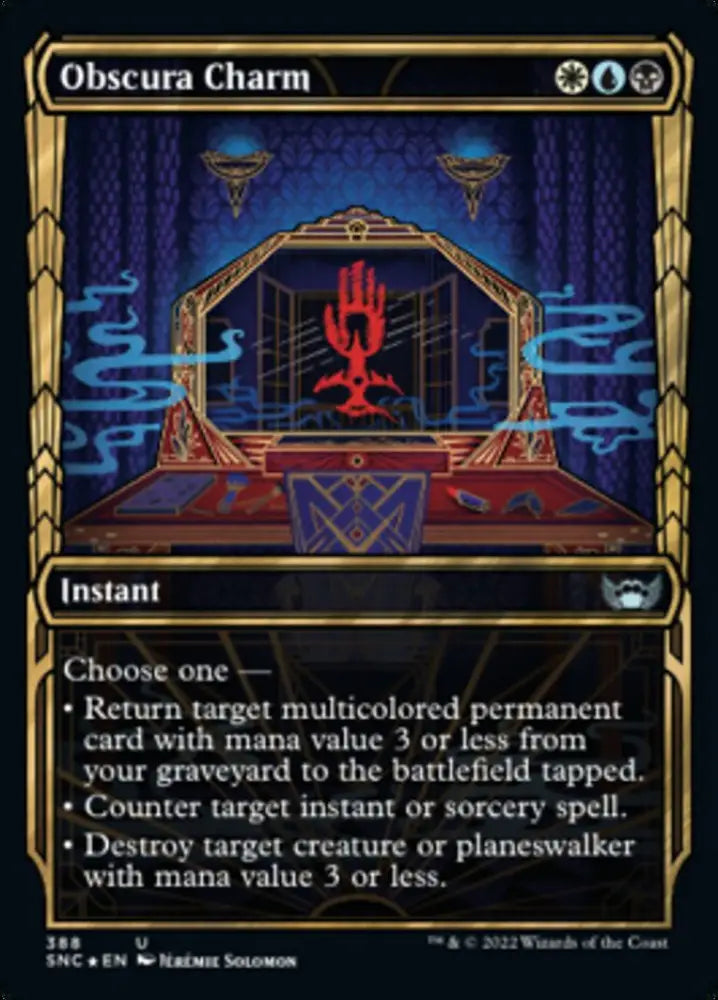 Obscura Charm (Showcase Golden Age Gilded Foil) [Streets of New Capenna] - MTG Single