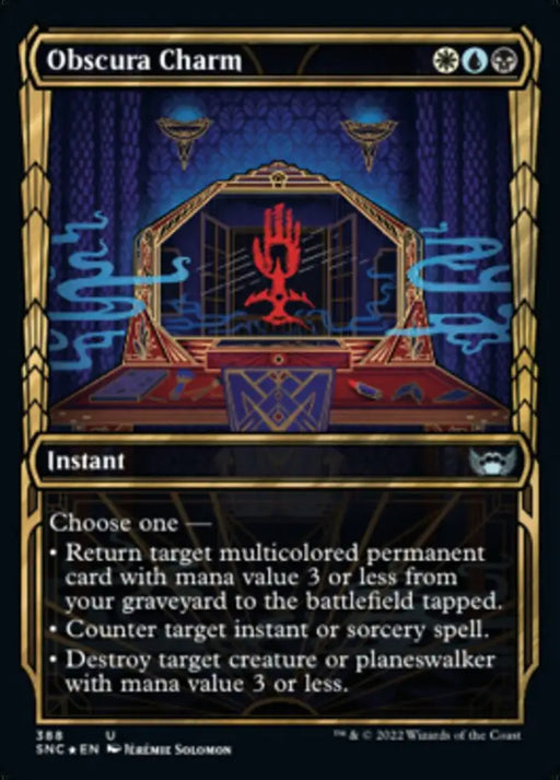 Obscura Charm (Showcase Golden Age Gilded Foil) [Streets of New Capenna] - MTG Single
