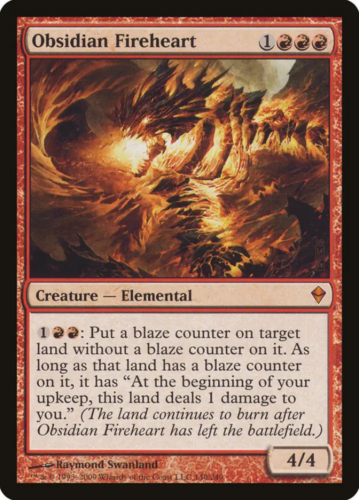 Obsidian Fireheart [Zendikar] - MTG Single