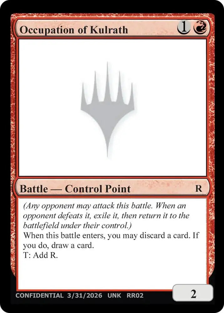 Occupation of Kulrath [Un-Known Event Playtest Cards]
