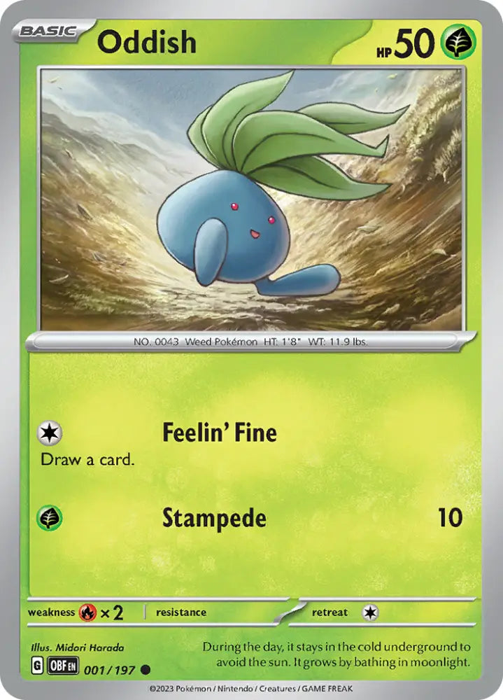 Oddish (001/197) [Scarlet & Violet: Obsidian Flames] - Pokemon Single