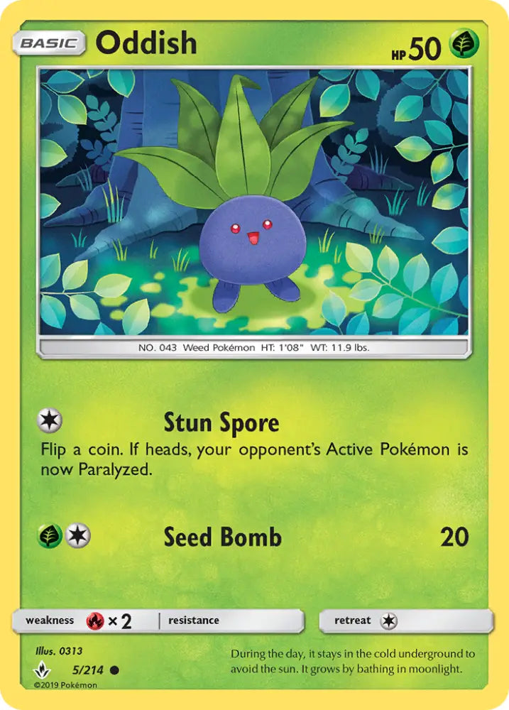 Oddish (5/214) [Sun & Moon: Unbroken Bonds] - Pokemon Single
