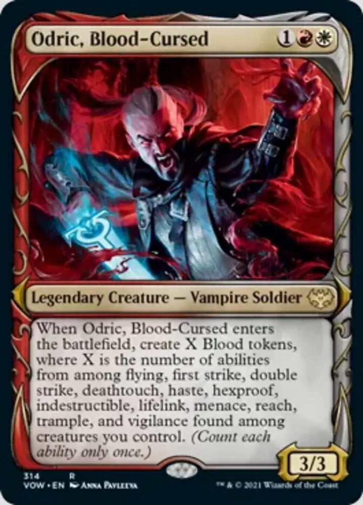 Odric Blood-Cursed (Showcase Fang Frame) [Innistrad: Crimson Vow] - MTG Single