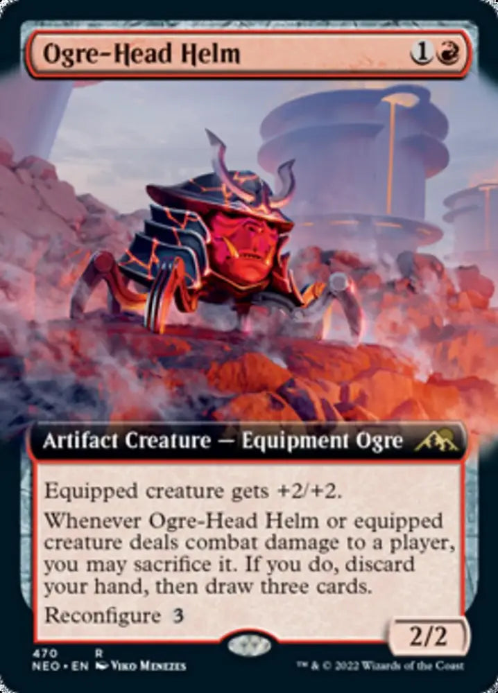 Ogre-Head Helm (Extended Art) [Kamigawa: Neon Dynasty] - MTG Single