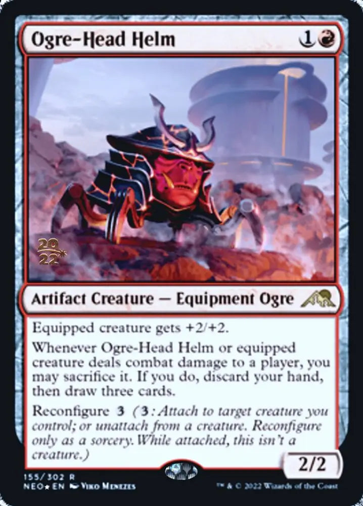 Ogre-Head Helm [Kamigawa: Neon Dynasty Prerelease Promos] - MTG Single