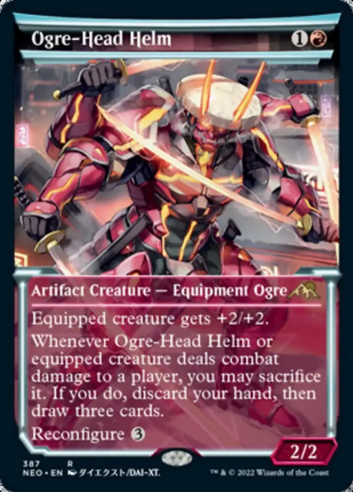 Ogre-Head Helm (Showcase Soft Glow) [Kamigawa: Neon Dynasty] - MTG Single