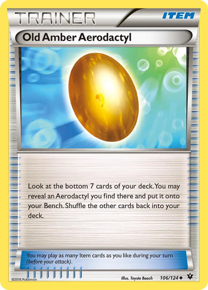 Old Amber Aerodactyl (106/124) [XY: Fates Collide] - Pokemon Single