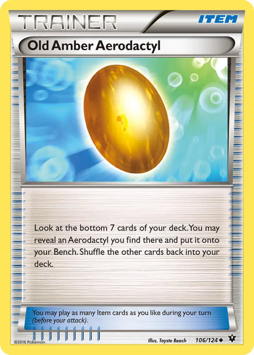 Old Amber Aerodactyl (106/124) [XY: Fates Collide] - Pokemon Single