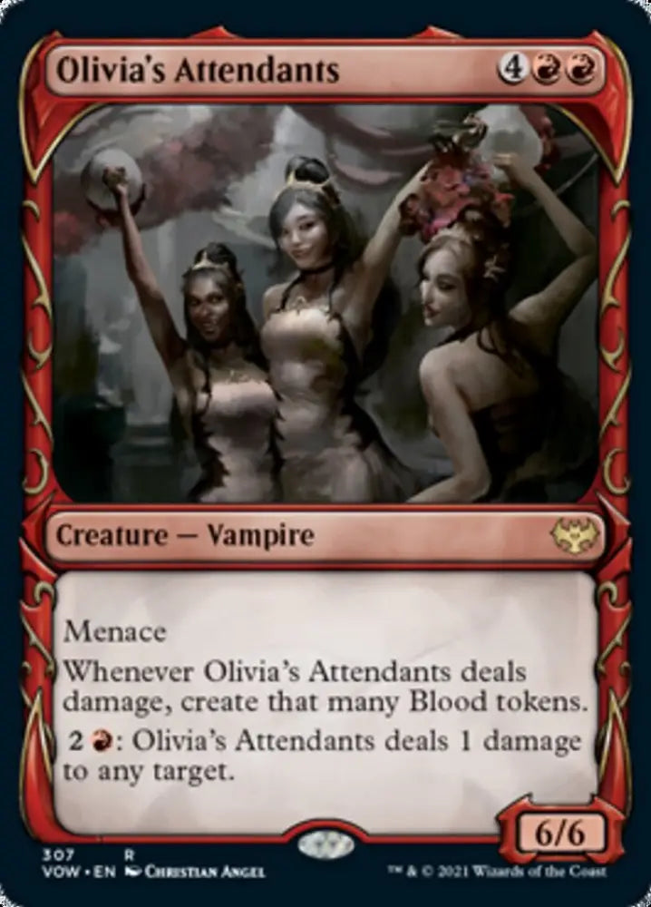 Olivia’s Attendants (Showcase Fang Frame) [Innistrad: Crimson Vow] - MTG Single