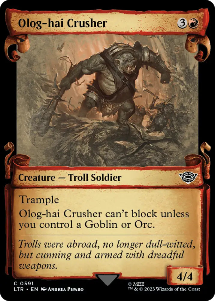 Olog-Hai Crusher [The Lord of the Rings: Tales of Middle-Earth Showcase Scrolls] - MTG Single