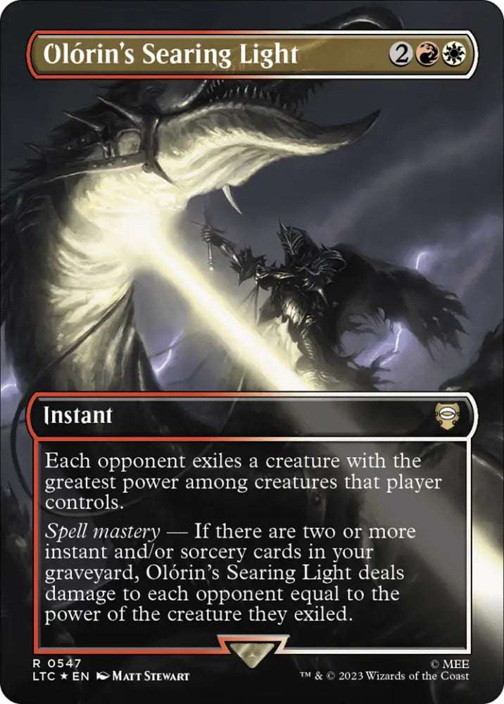 Olorin’s Searing Light (Borderless) (Surge Foil) [The Lord of the Rings: Tales of Middle-Earth Commander] - MTG Single
